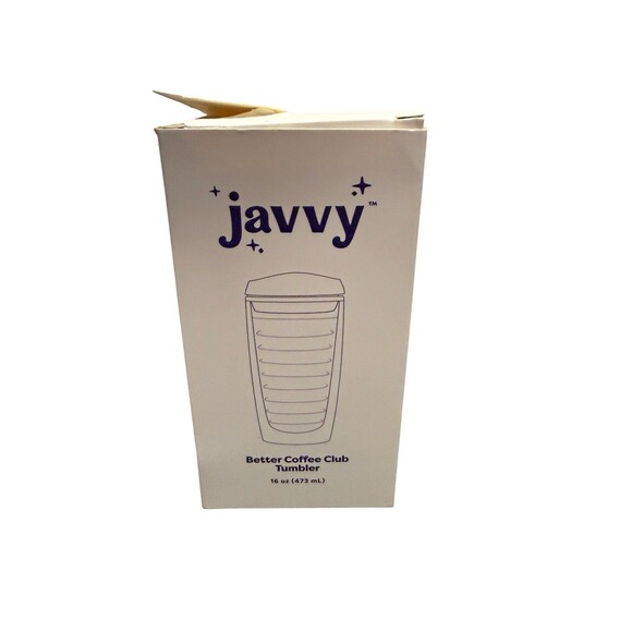Javvy Other - Javy Magic 16 oz Double Wall Tumbler Black Top Push On Lid • BPA Free